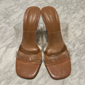 Zara Tan Women's Clear Strap Heels